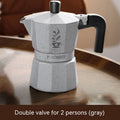 Aluminum double valve moka pot stovetop espresso maker in wheat color for modern kitchens