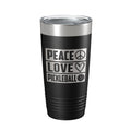 Peace Love Pickleball laser engraved 20 oz stainless steel travel tumbler with clear straw lid