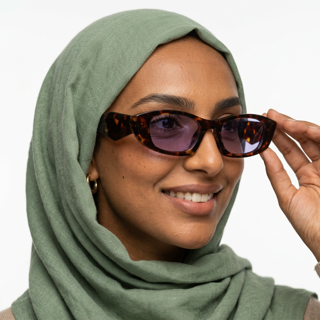 Audacious Green Cat Eye Sunglasses-0