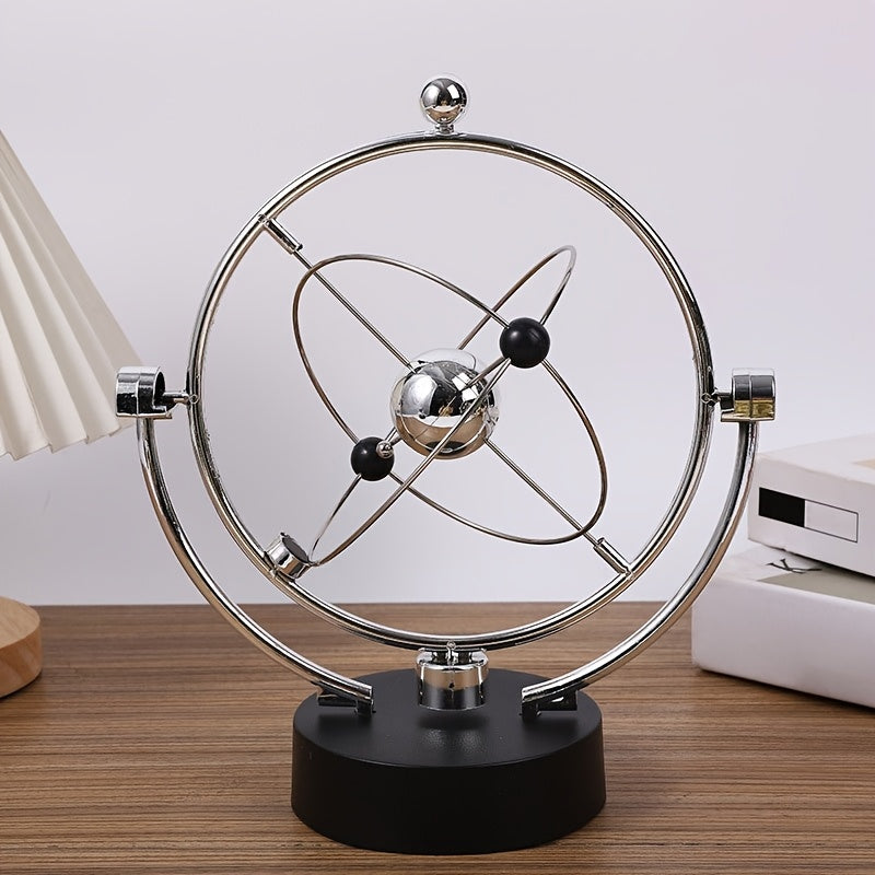 Mixed color tabletop Newton's cradle pendulum desk decor piece showing perpetual motion kinetic art — view 4