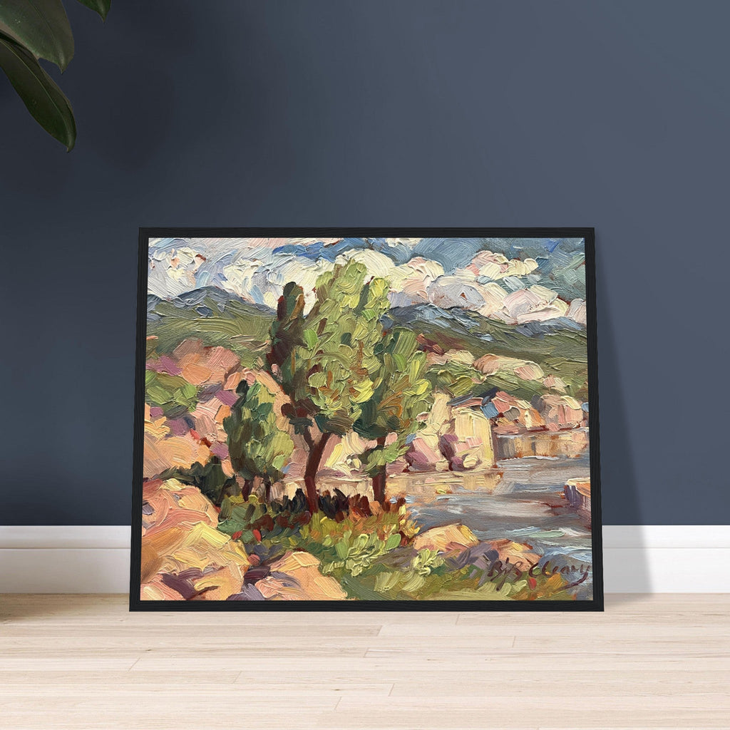 ‘Lakeside’ Coastal Landscape | 16x20 Wooden Framed Art Print | Original Artwork by American Artist Barbara Cleary-4