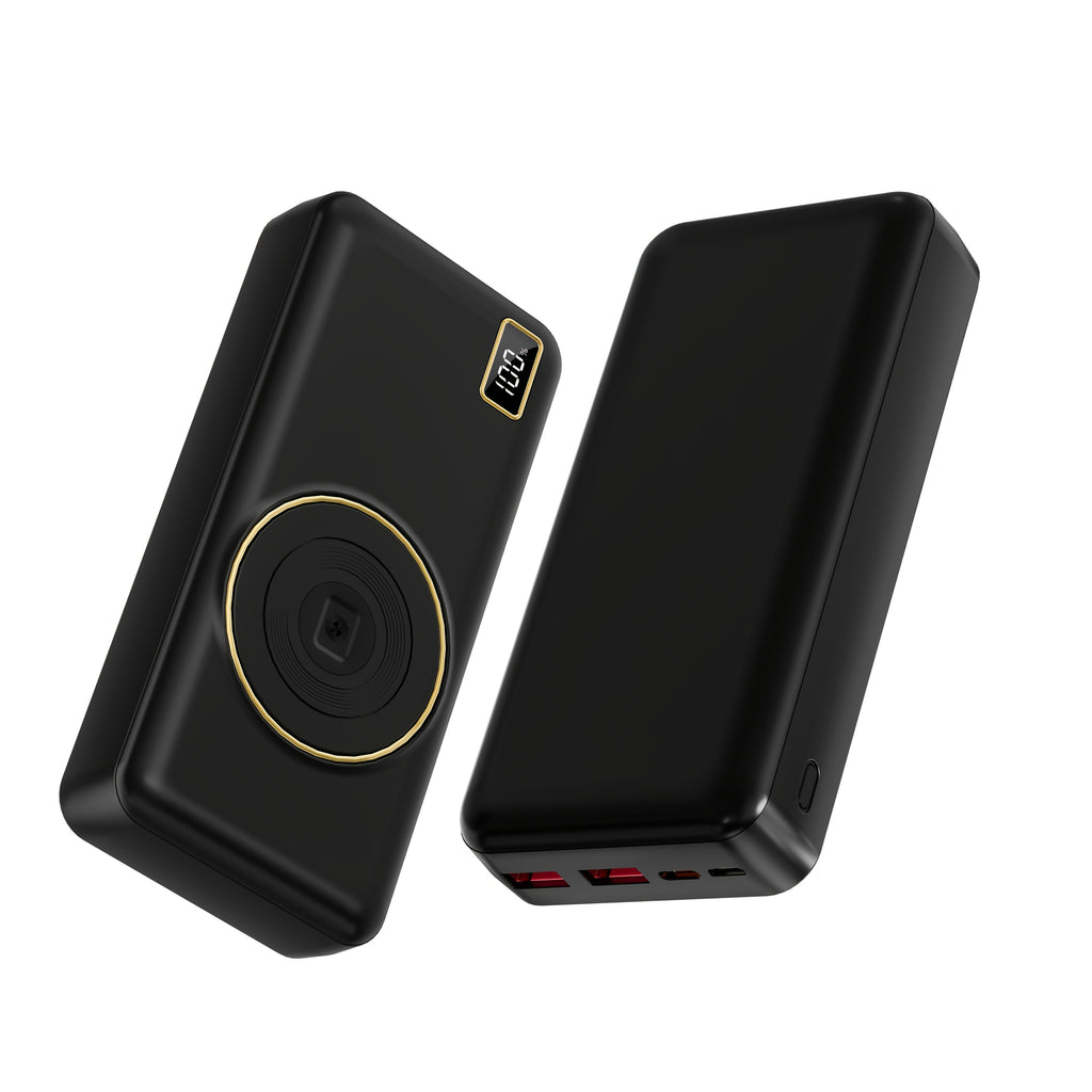 Ultra-thin 30000mAh portable power bank with dual LED flashlight for fast charging mobile devices. — view 4