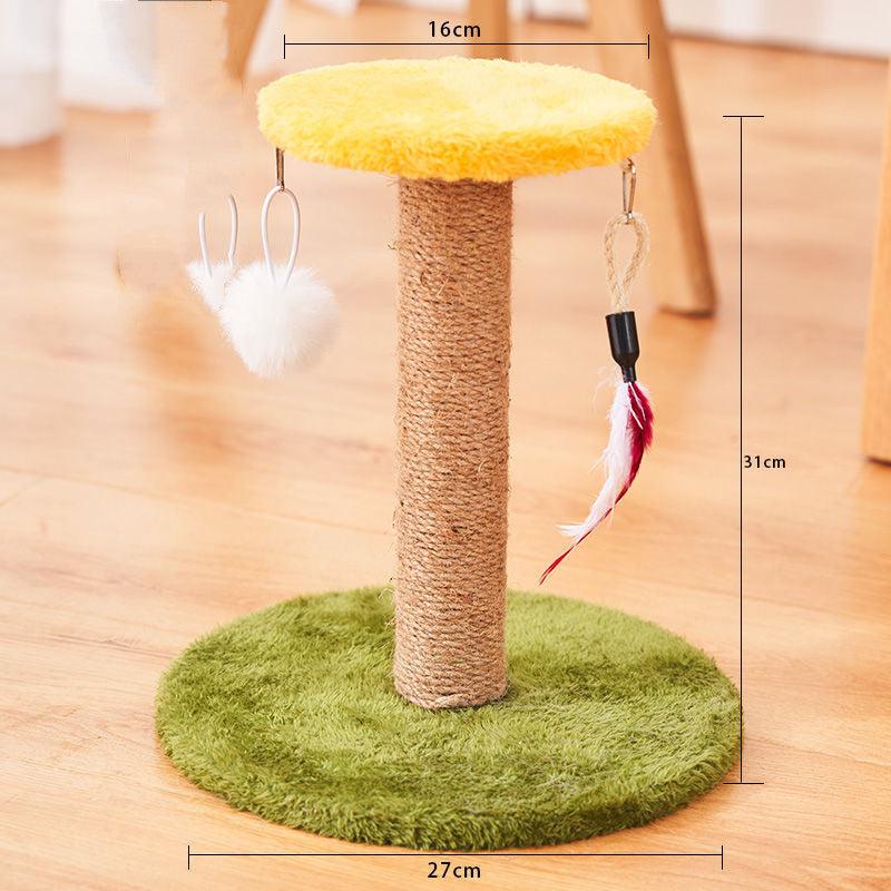 Durable vertical cat scratcher made of sisal featuring a tall post for scratching and stretching — view 2