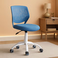 Height adjustable kids desk chair with ergonomic lumbar support armless design and five rolling caster wheels