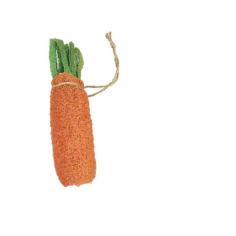 Natural woven carrot hamster toy made of eco-friendly loofah for small pet dental health — view 5