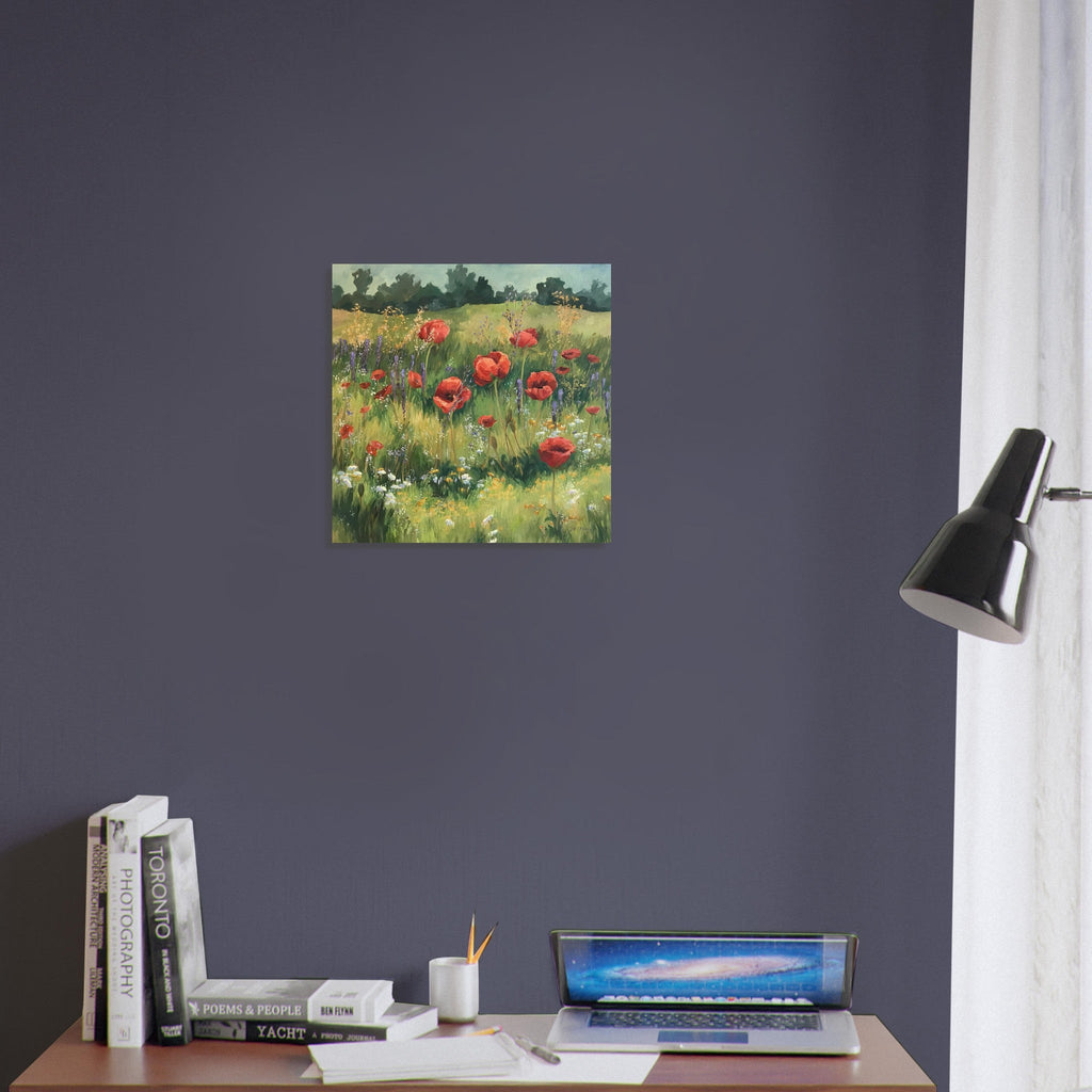 'Field of Red Poppies' I 16x16 Museum-Quality Matte Paper Poster | Original Artwork by American Artist Barbara Cleary-3
