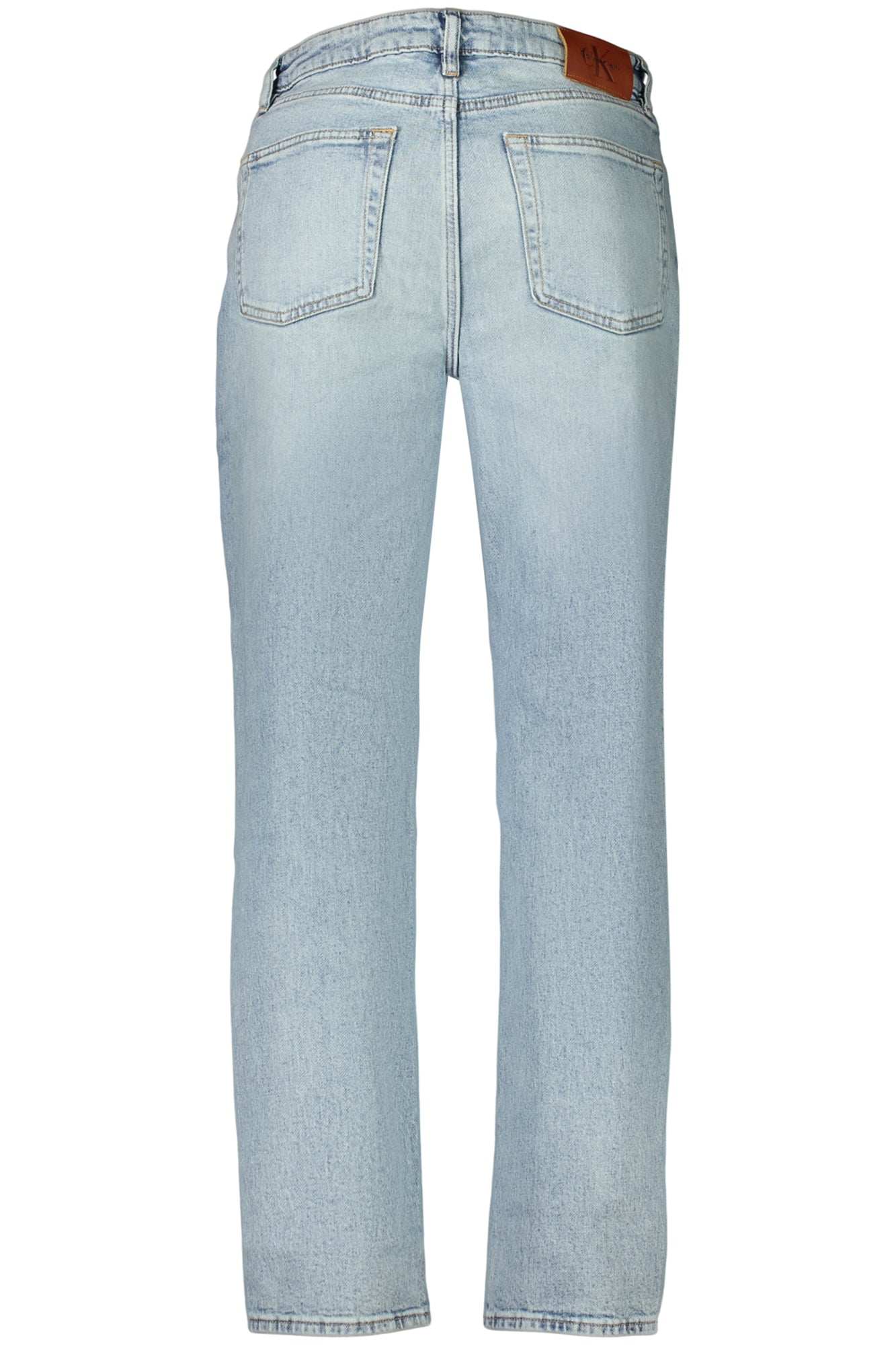 Women's blue denim mom jeans with a vintage wash, five-pocket design, and classic button closure — view 2