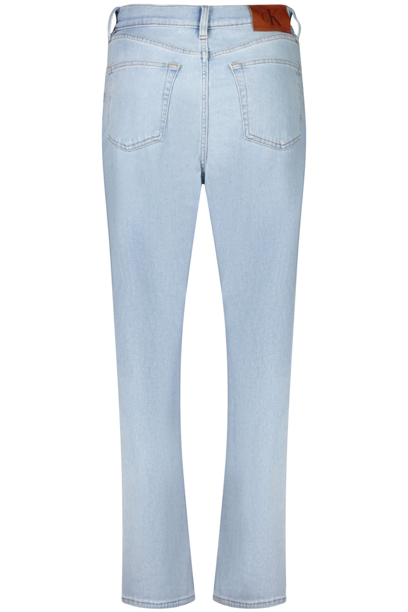 Women's blue high-waisted mom jeans with relaxed fit, tapered legs, and classic five pocket design — view 2