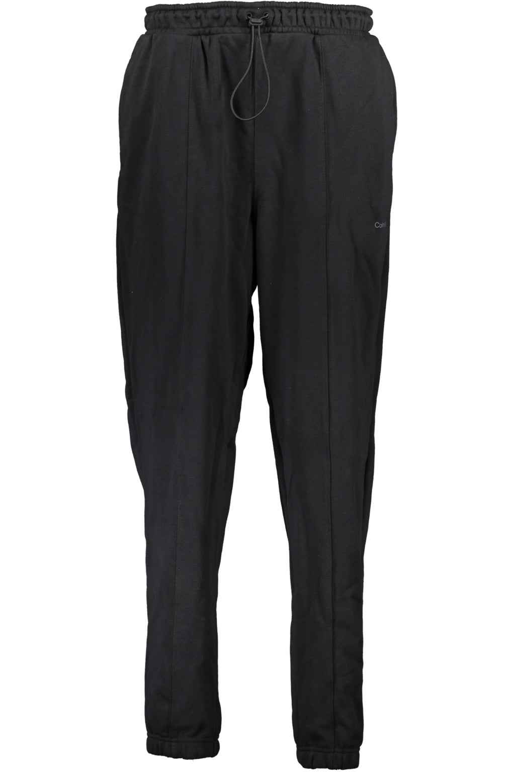 Calvin Klein black women's sports trousers with elastic drawstring waist and ankle cuffs