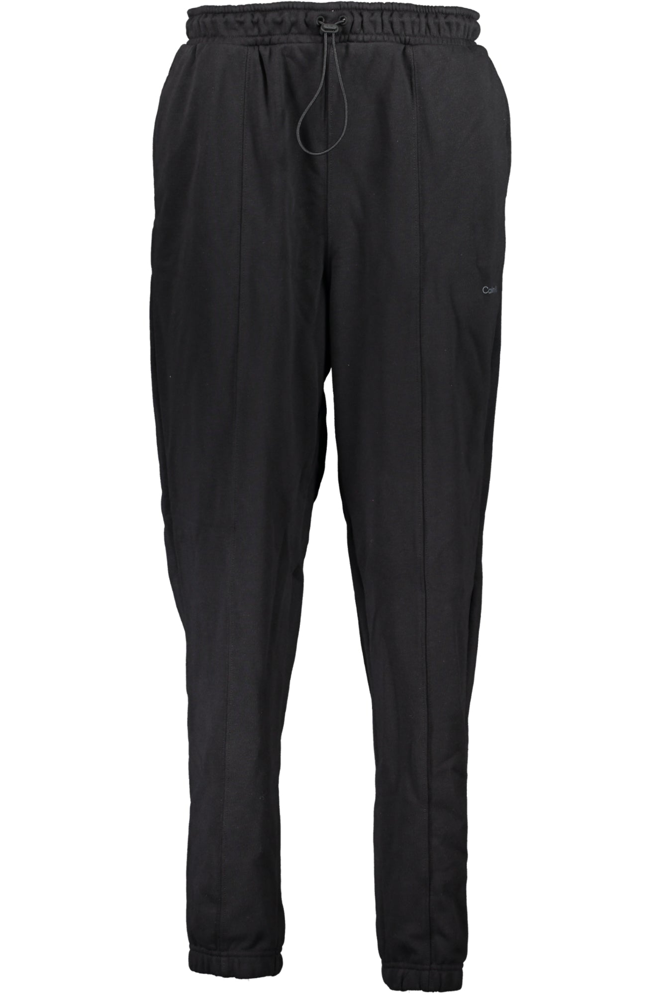 Calvin Klein black women's sports trousers with elastic drawstring waist and ankle cuffs