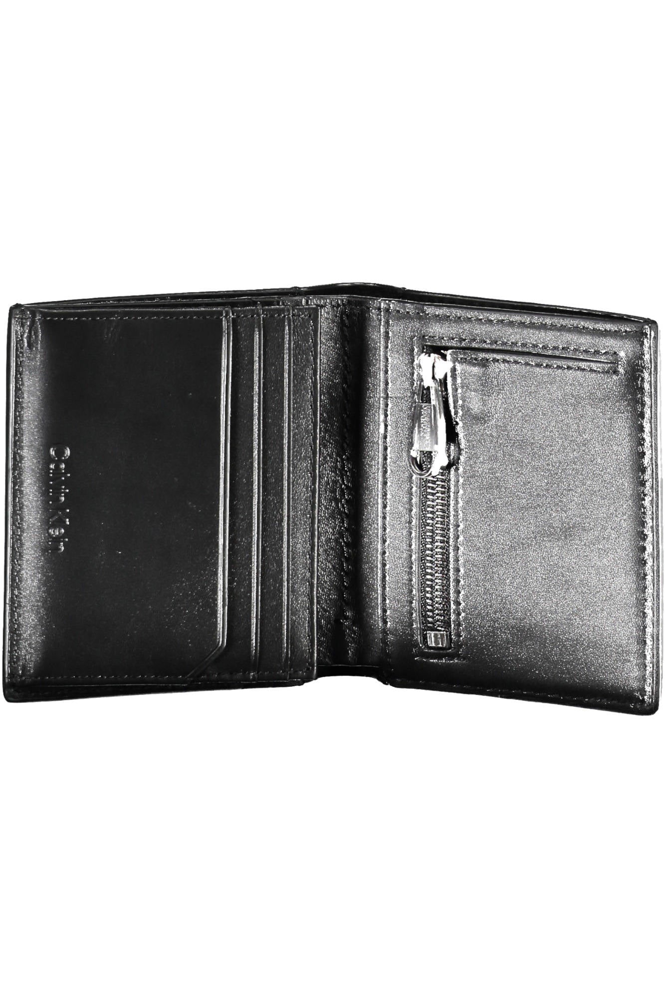 Black eco-leather men's wallet with RFID blocking, multiple card slots, and signature designer logo — view 3