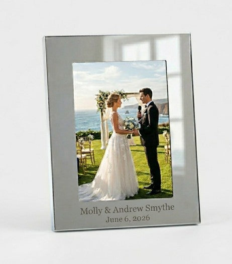 Cambridge photo frame 5x7 silver nickel plated classic tabletop picture frame with blank border — view 2