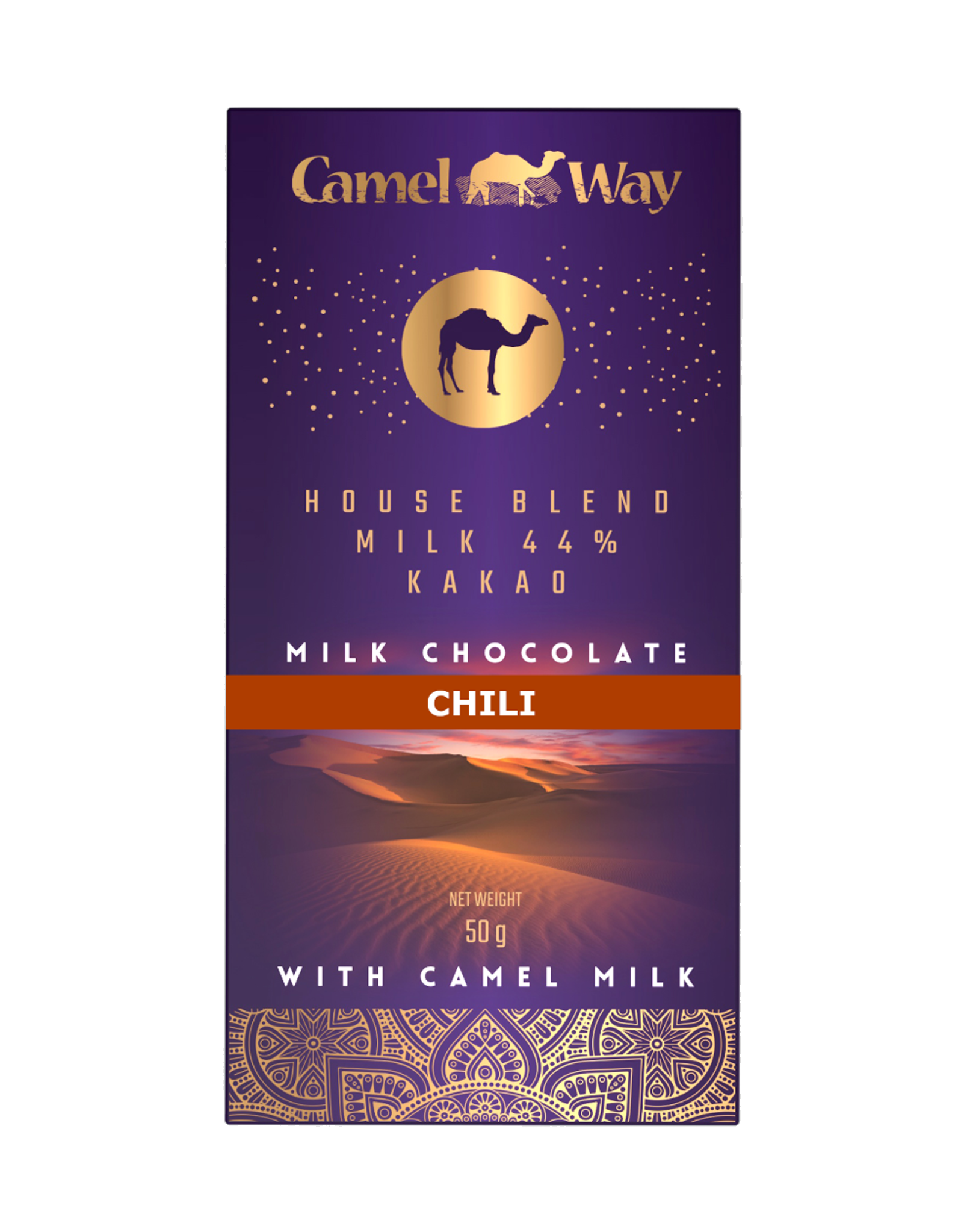 Handmade camel milk chocolate with chilli bar in premium artisanal packaging — view 5