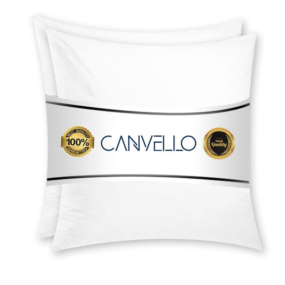 Canvello decorative pillow insert with down feather fill and white cotton cover — view 3