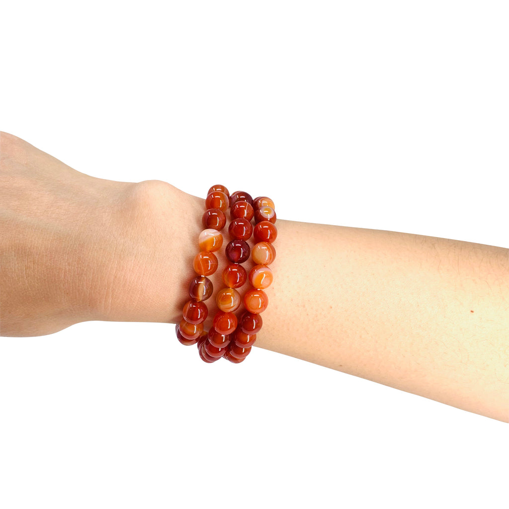 Carnelian Beaded Crystal Bracelet-2