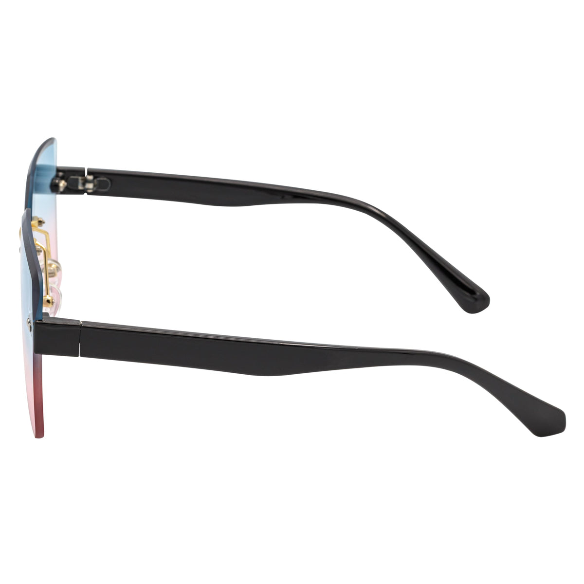 CASCADE - Rimless Oversize Square Sunglasses Black-Gold Blue-Pink-3