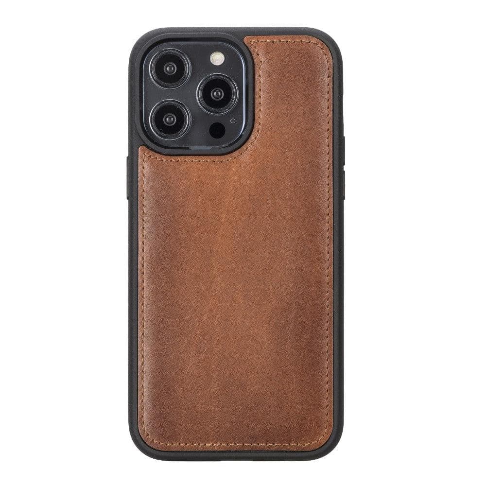 Casper genuine leather MagSafe wallet case for iPhone 13 showing card slots and kickstand — view 4