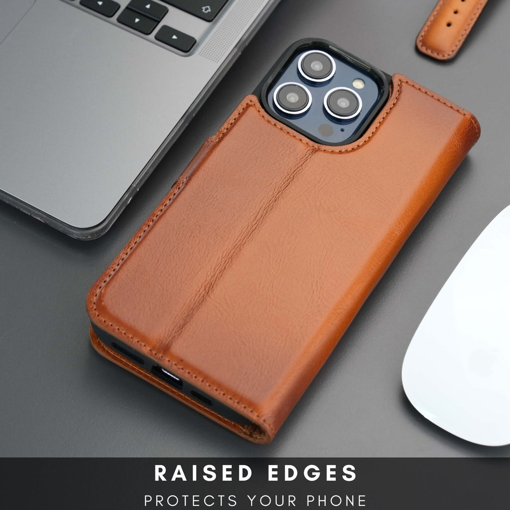Casper iPhone 16 Pro Max leather wallet case with card slots and detachable magnetic back cover — view 4