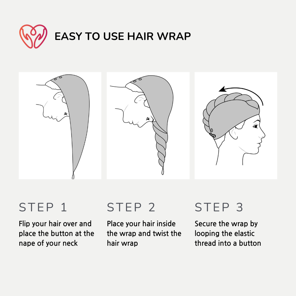 Organic cotton castor oil hair wrap with waterproof outer layer for mess-free deep conditioning treatments — view 5