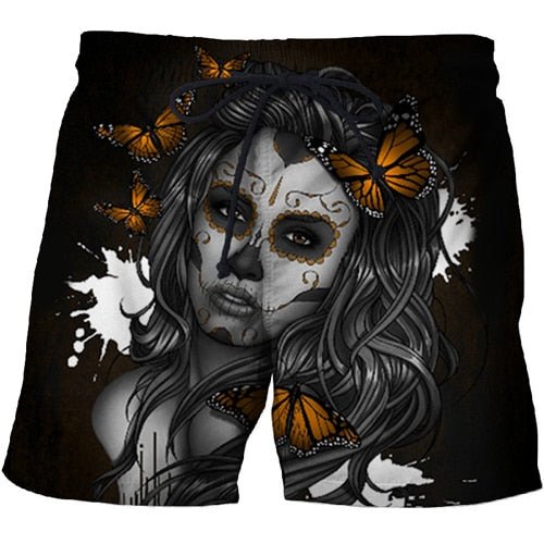 Men's casual 3D printed board shorts in vibrant colors for quick-dry summer beachwear — view 2