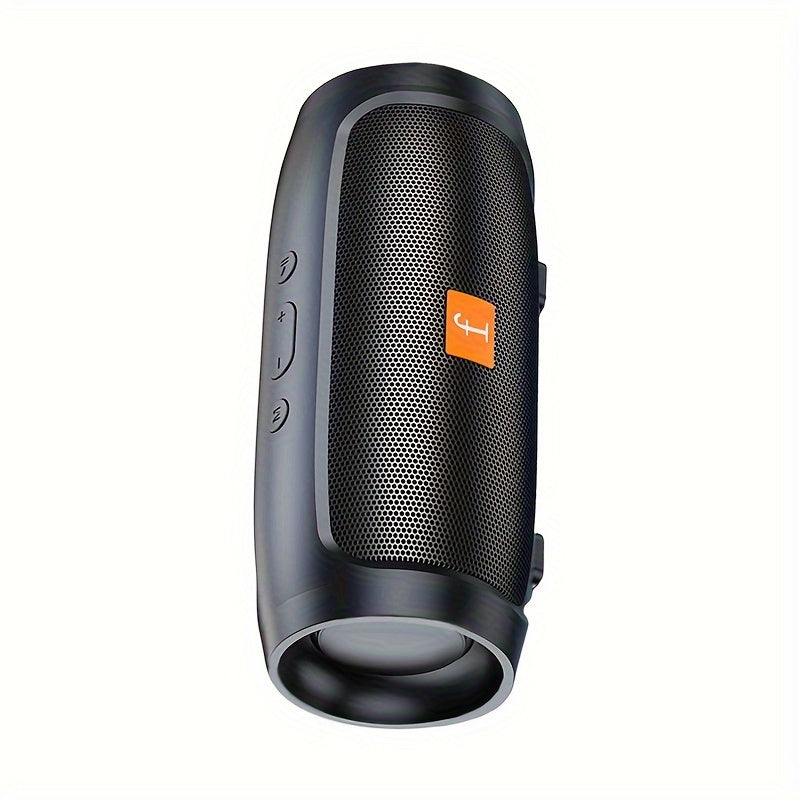 Black compact outdoor wireless bluetooth speaker with shockproof design