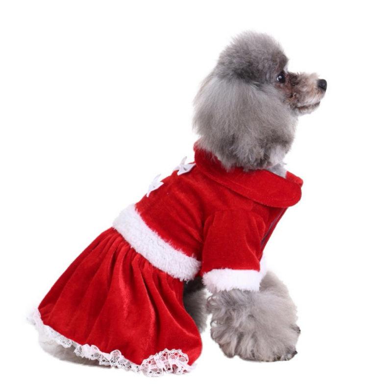 Festive Christmas dog costume in vibrant holiday designs made from premium soft polyester fabric — view 4