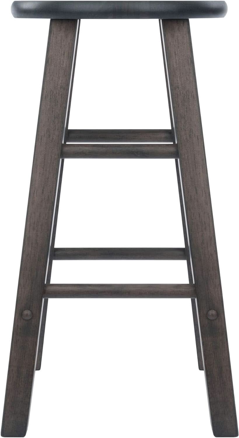 Element two piece solid wood 24 inch round counter stool set in oyster gray finish — view 4