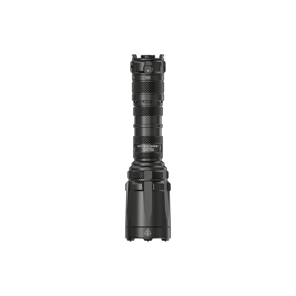Nitecore SRT6i tactical flashlight in black aluminum with smart selector ring and dual tail switches — view 3