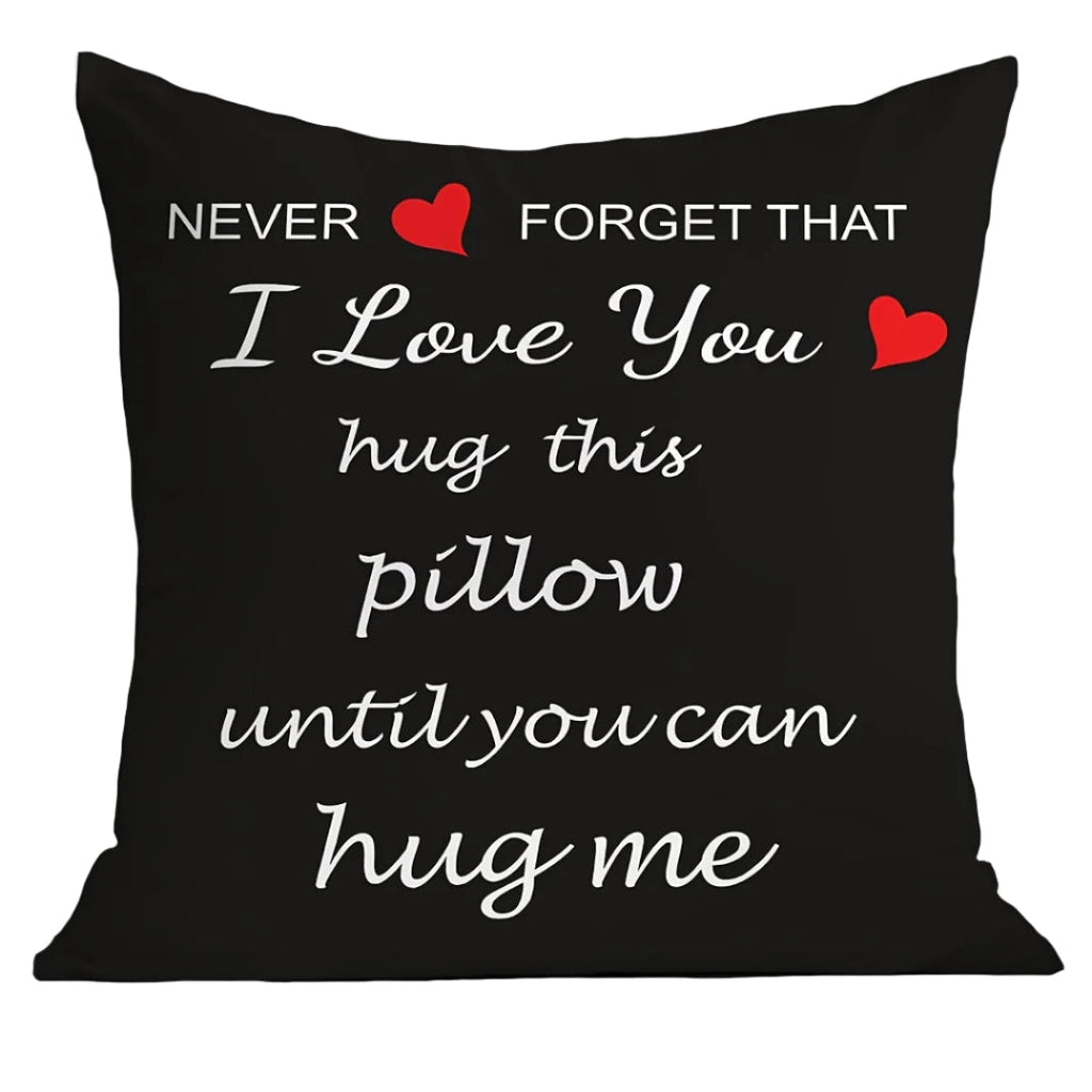 I Love You hug throw pillow cover, soft plush polyester romantic cushion for home decor