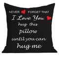 I Love You hug throw pillow cover, soft plush polyester romantic cushion for home decor