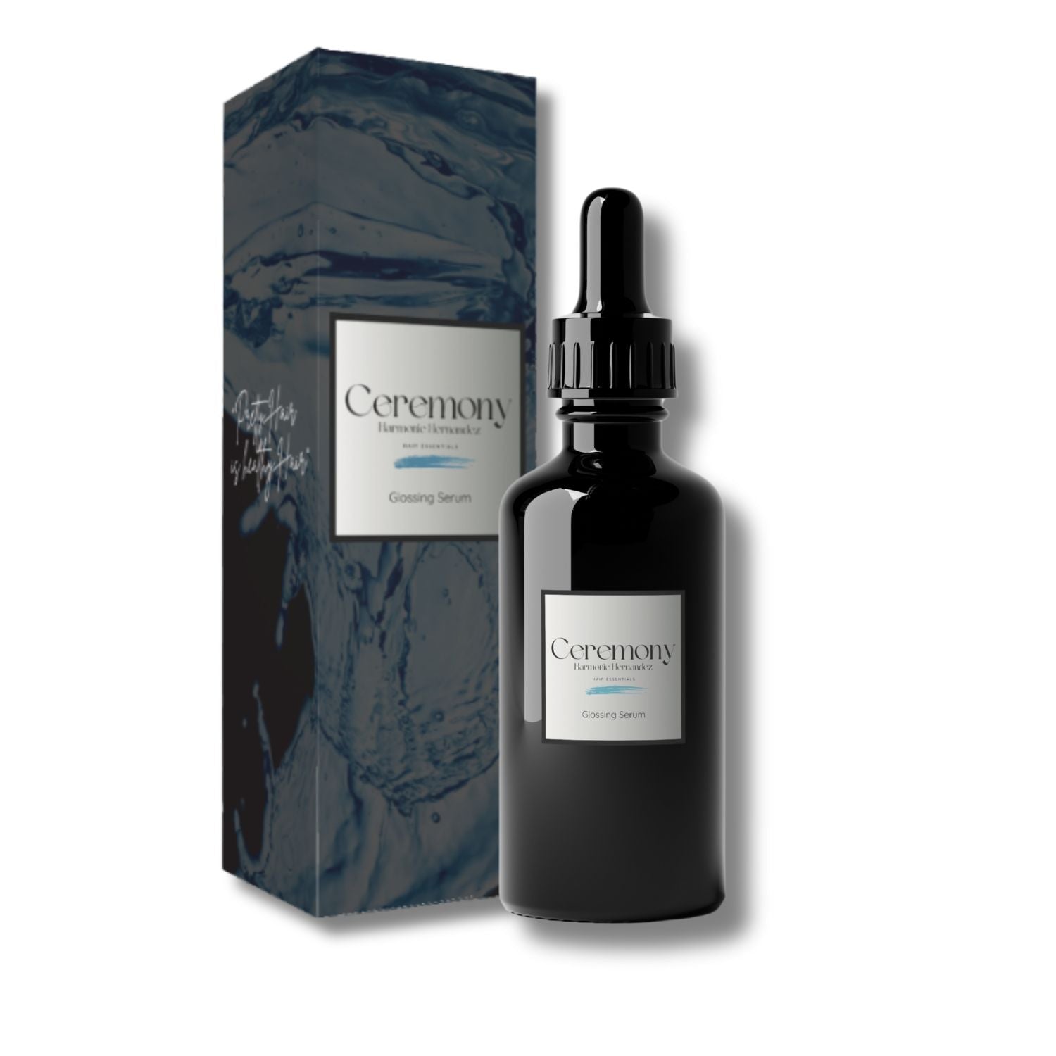 Ceremony organic glossing serum in a sleek glass dropper bottle for silicone-free hair shine. — view 5