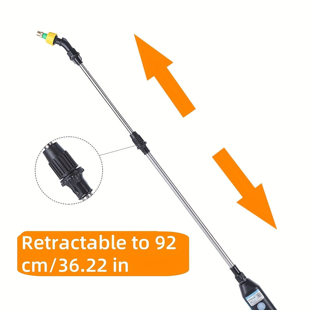 5L rechargeable electric cleaning sprayer with adjustable strap extension rod and three plastic interchangeable nozzles — view 4