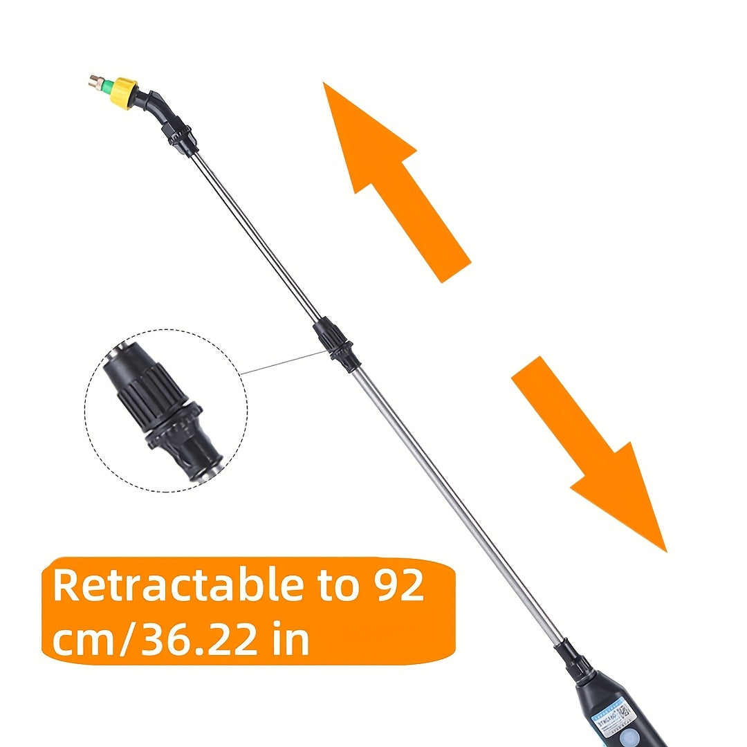 5L rechargeable electric cleaning sprayer with adjustable strap extension rod and three plastic interchangeable nozzles — view 4