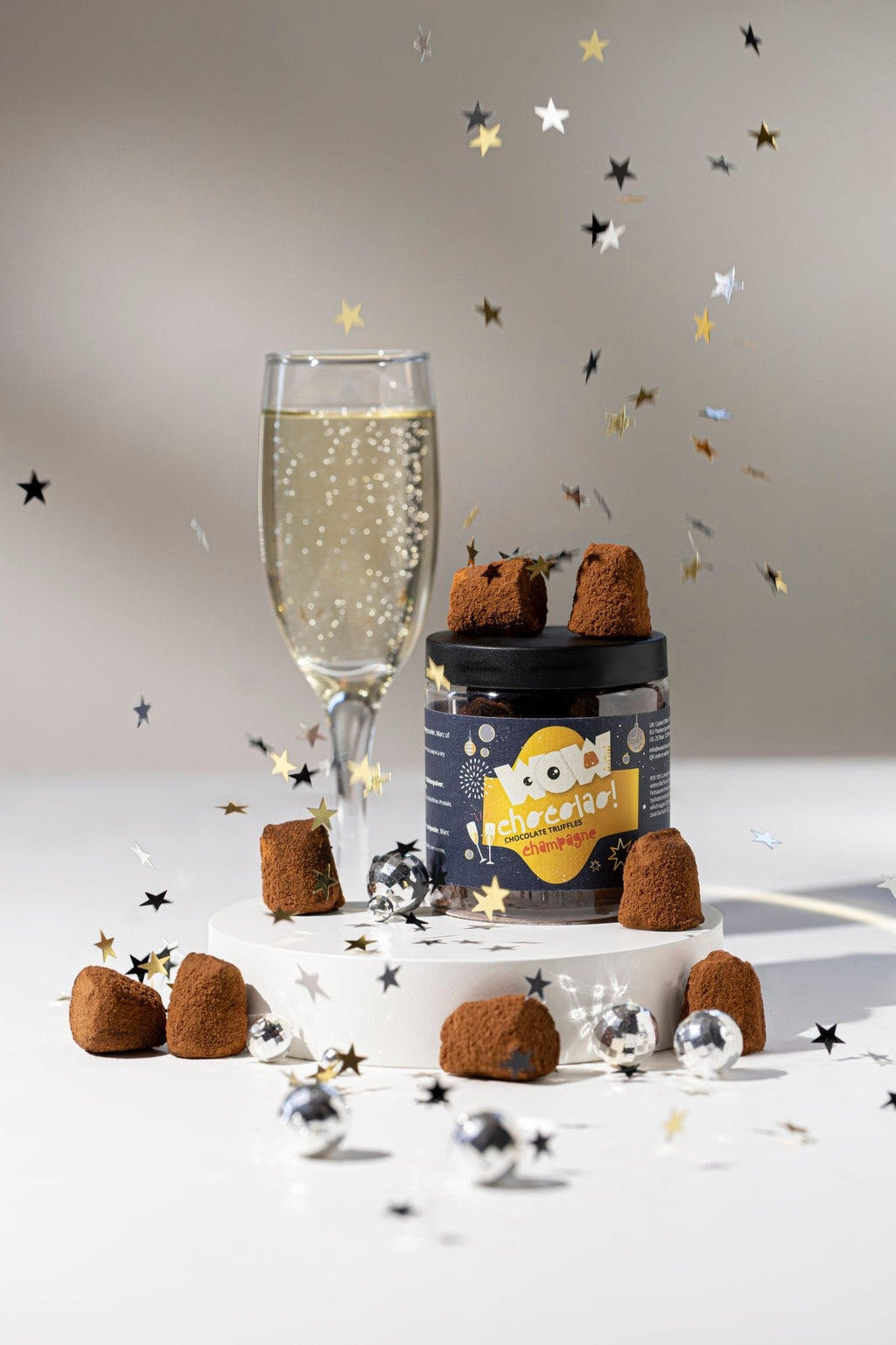 Champagne - New year Chocolate Truffles - Gifting jar 130g-4