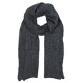 Graphite Ribbed Knit Cashmere Scarf-0