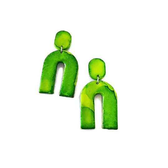 Arch Statement Earrings Handmade (Post or Clip On)- "Lucy"-13