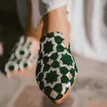 Handcrafted premium leather Moroccan Tamghra slippers featuring a thick cushioned sole and intricate forged design