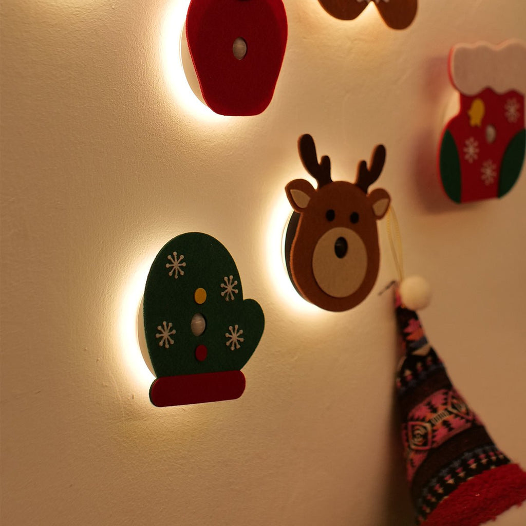 Festive Christmas motion sensor night light featuring soft felt holiday shapes and indirect LED glow — view 3