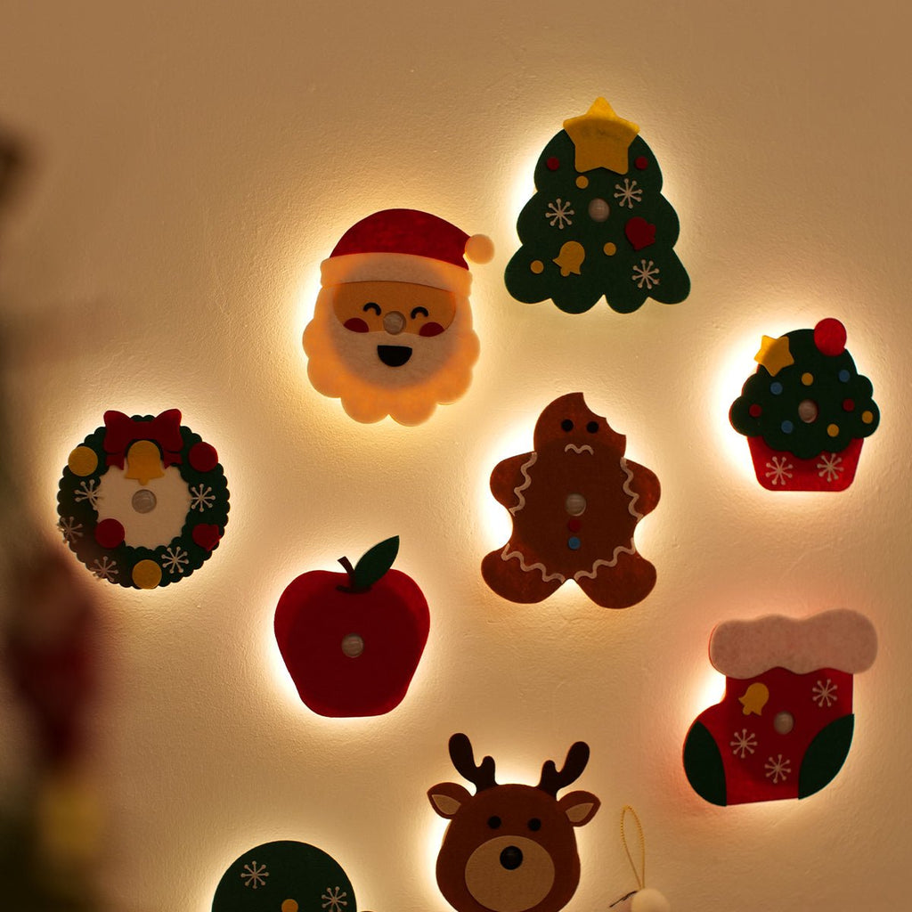 Festive Christmas motion sensor night light featuring soft felt holiday shapes and indirect LED glow — view 5