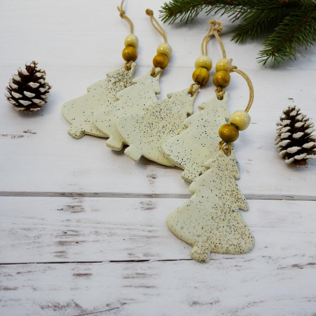 Christmas Tree Shaped Ornament Handmade from Clay & Nova Scotia Beach Sand-0