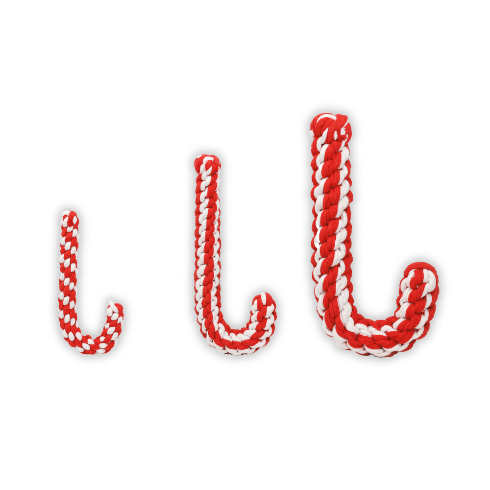 Braided Candy Cane Pet Rope Toy-0