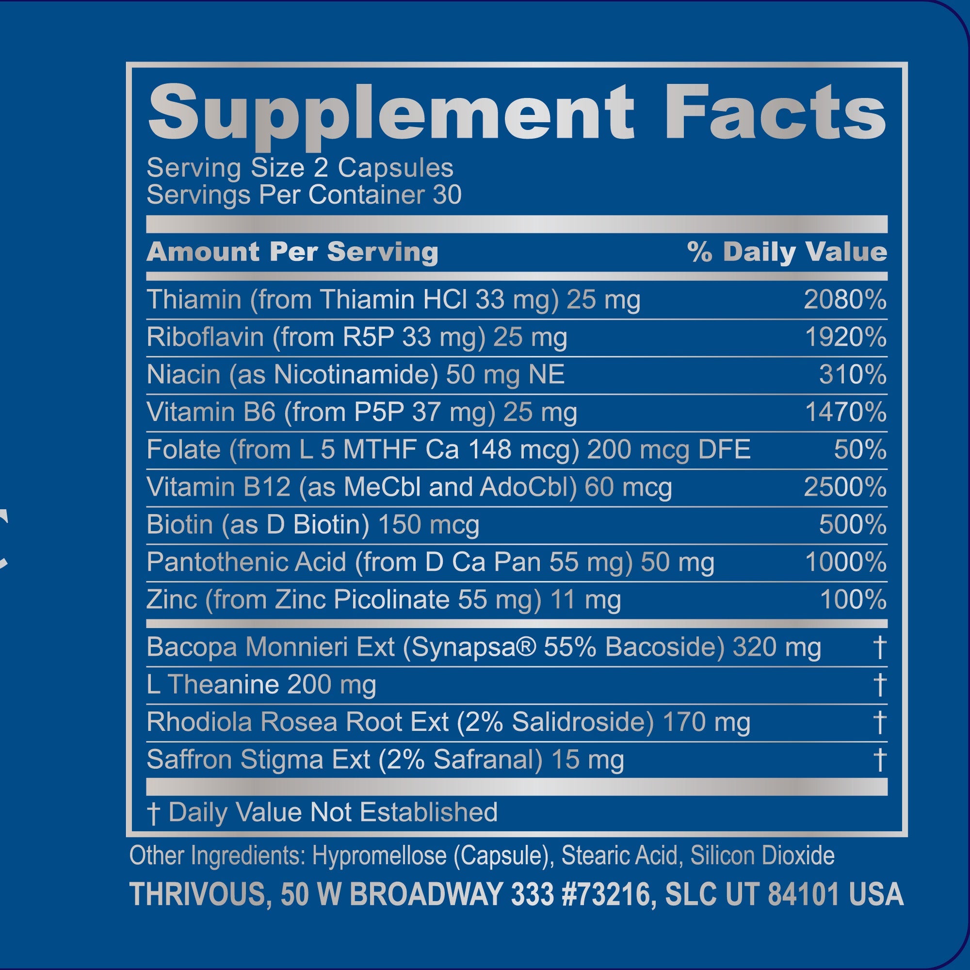 Clarity Daily Nootropic supplement bottle with 60 capsules for memory and focus. — view 5