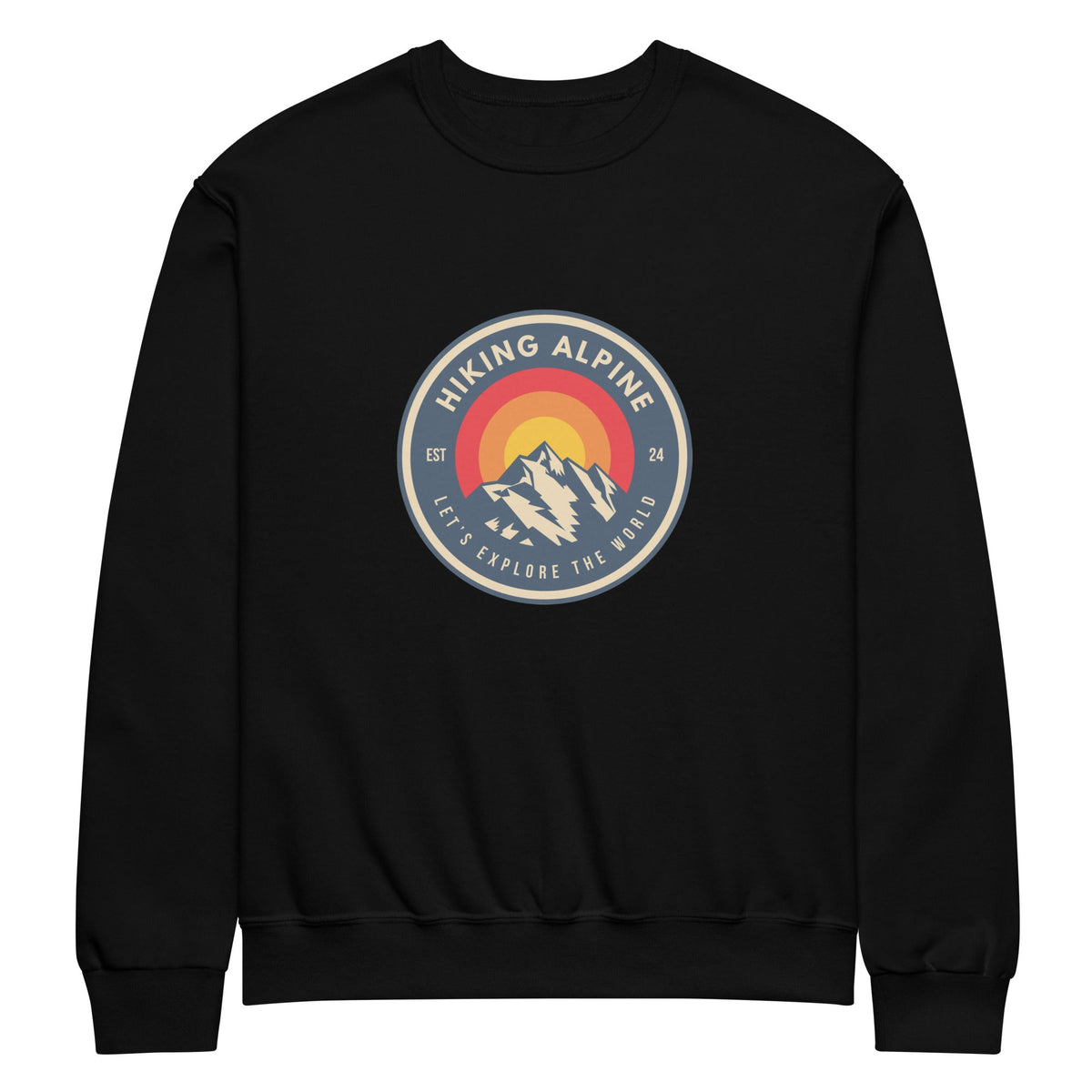 Hiking Alpine Mountains Crew Neck Sweatshirt-0