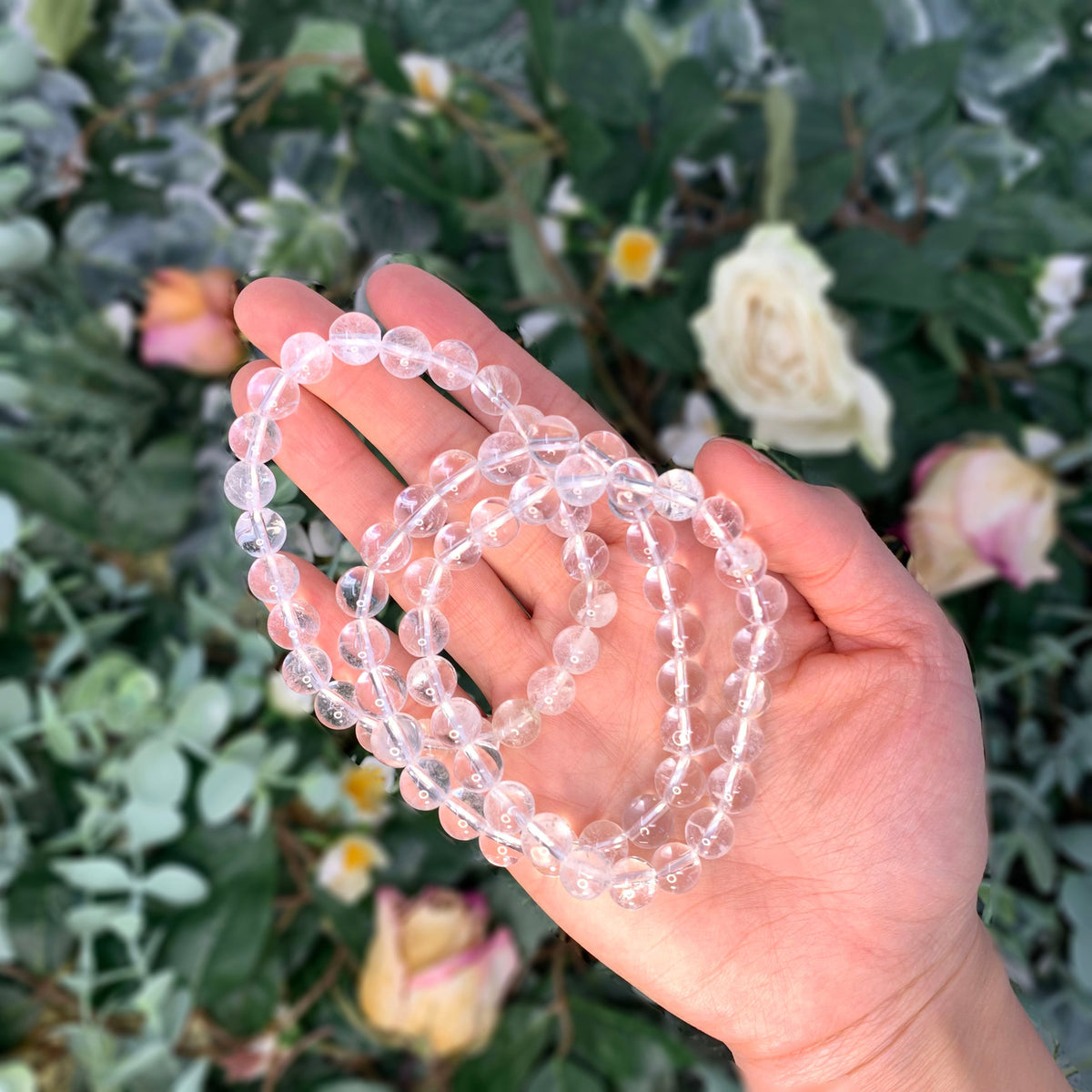 Clear Quartz Beaded Crystal Bracelet-3