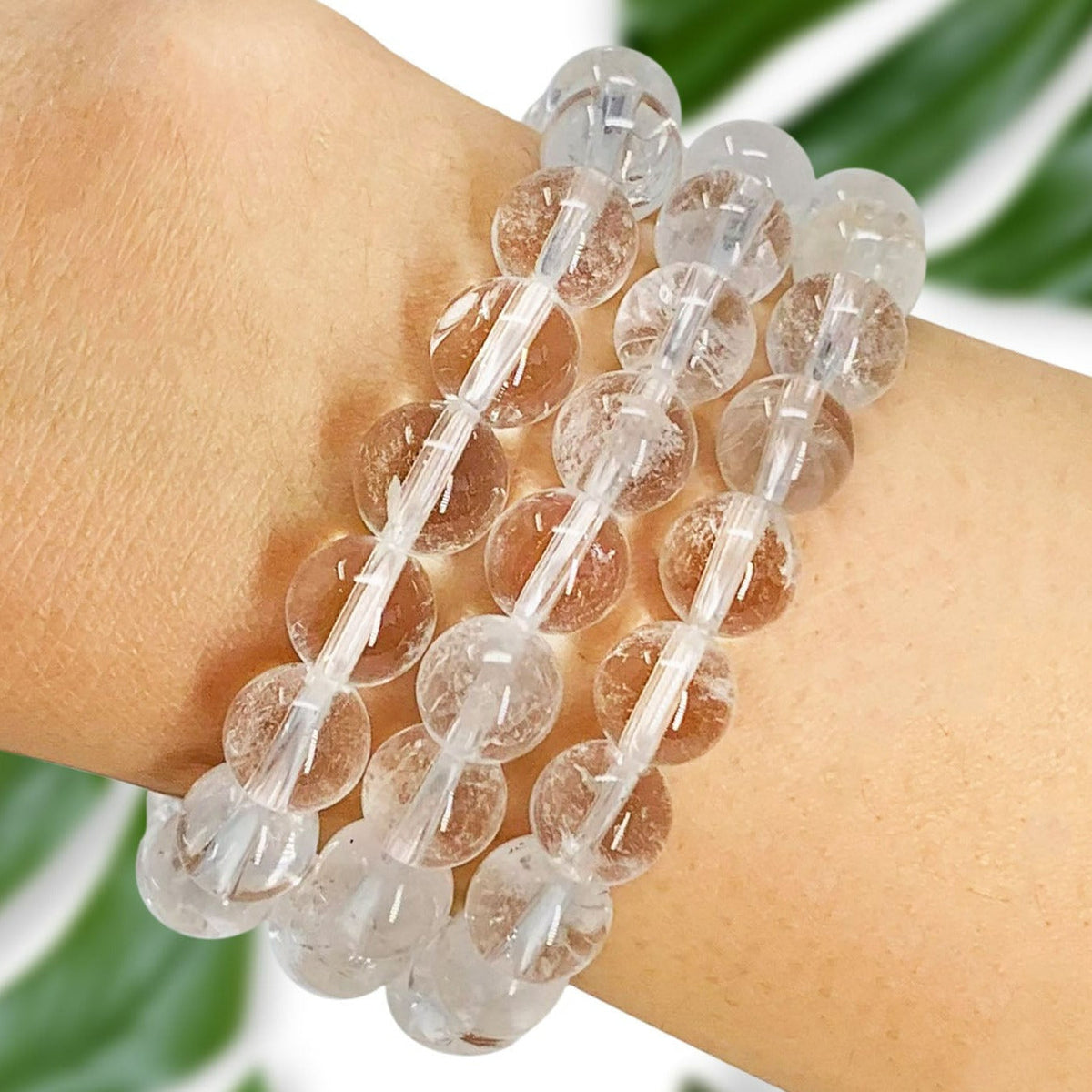 Clear Quartz Beaded Crystal Bracelet-1