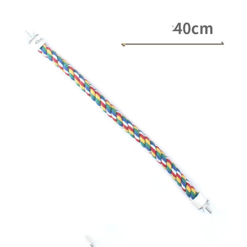 Parrot climbing rope and standing pole ladder stick birdcage accessory in natural earthy tones