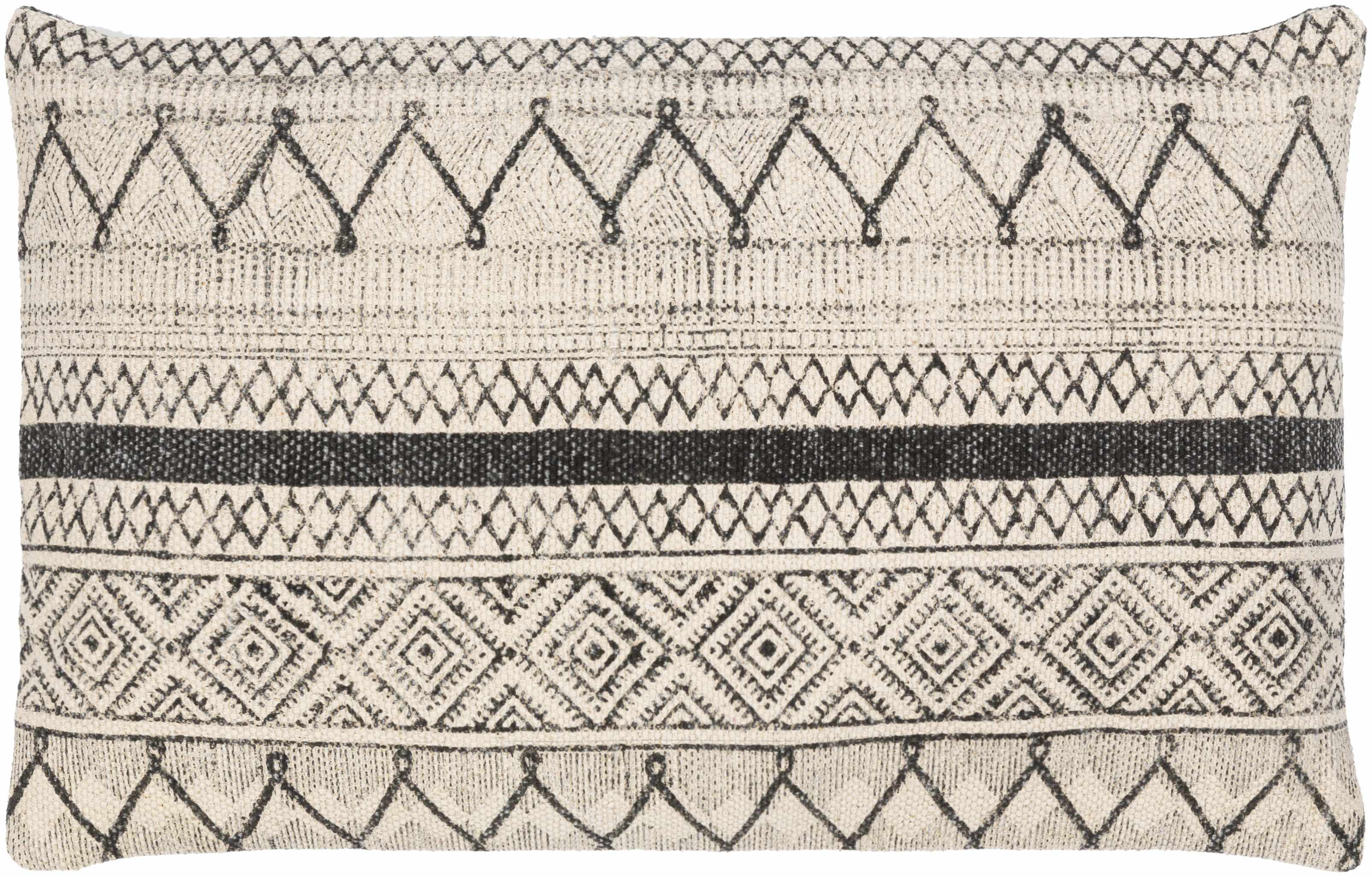 Woven black and beige Calliope throw pillow cover made of pure natural cotton. — view 4