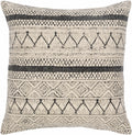 Woven black and beige Calliope throw pillow cover made of pure natural cotton.
