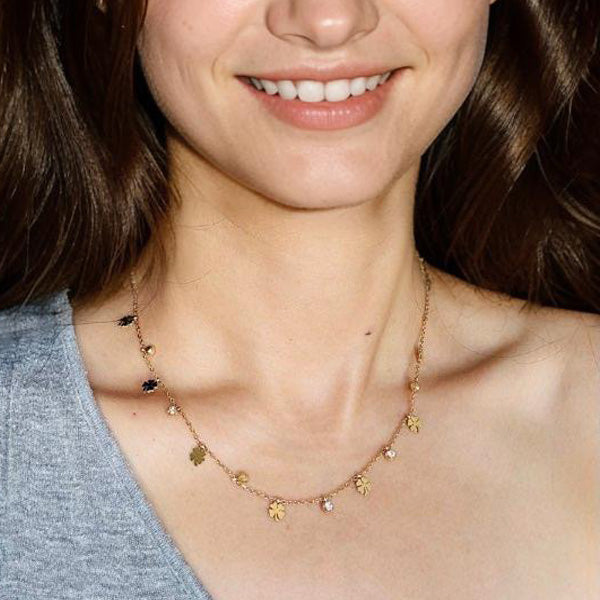 Lucky Clover - 18K Gold Plated, Waterproof Necklace-2