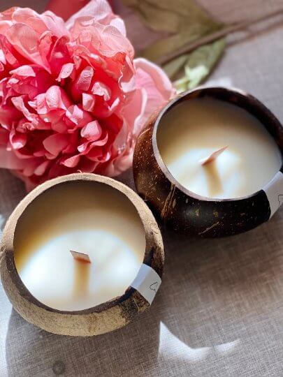 Coconut Shell Candle | Sustainable Home Decor-4